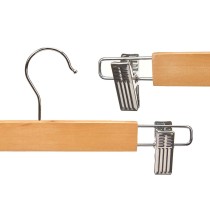 Set of Clothes Hangers Kipit 29100196 Brown Silver Wood Metal 28,5 x 2,5 x 11,5 cm Clamps (24 Units)