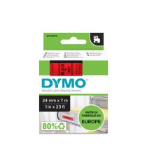 Laminated Tape for Labelling Machines Dymo D1 53717 24 mm LabelManager™ Red Black (5 Units)