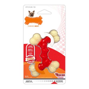 Jouet pour chien Nylabone Extreme Chew Double Bacon Nylon Thermoplastique Taille XS