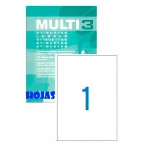 Drucker-Etiketten MULTI 3 Weiß gerade 100 Blatt 210 x 297 mm