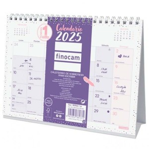 Tischkalender Finocam CHIC Lila Papier 21 x 15 cm 2025