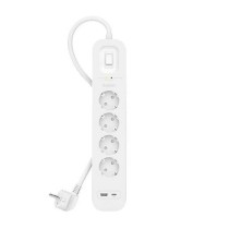 Rallonge 4 prises Schuko avec interrupteur Belkin SRB001VF2M Blanc (2 m)