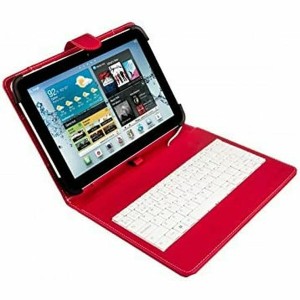 Housse pour Tablette et Clavier Silver Electronics 111916140199 Rouge Espagnol Qwerty 9"-10.1"