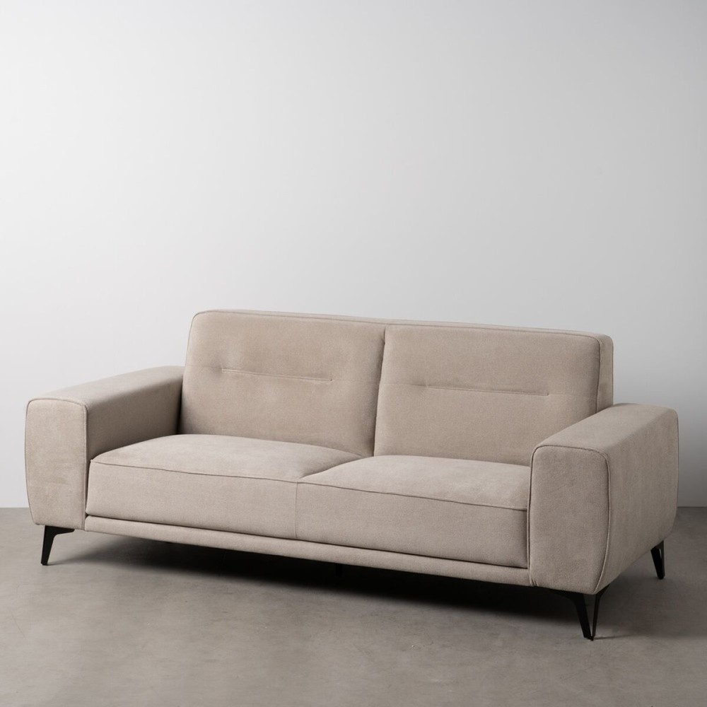 Dreisitzer-Sofa Taupe Holz 220 x 87 x 85 cm