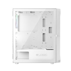 Boîtier ATX semi-tour Logic PORTOS ARGB Blanc Noir