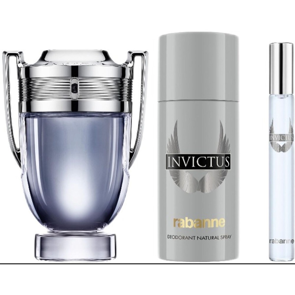 Set de Parfum Homme Paco Rabanne Invictus 3 Pièces