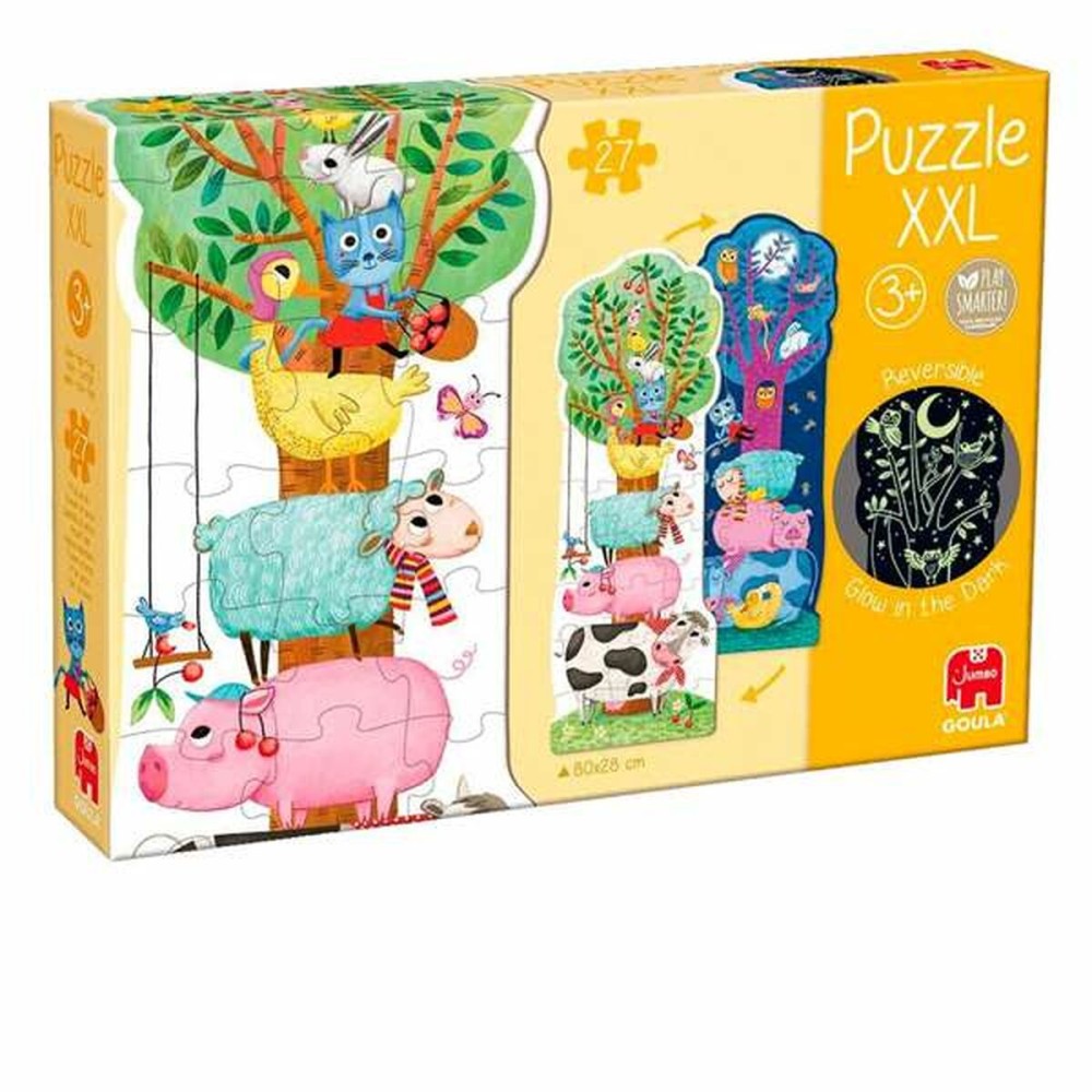 Puzzle Goula XXL Fluorescent Ferme Réversible 80 x 28 cm 27 Pièces