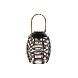 Solar lamp DKD Home Decor Brown Black Bamboo Rattan 22 x 22 x 39 cm