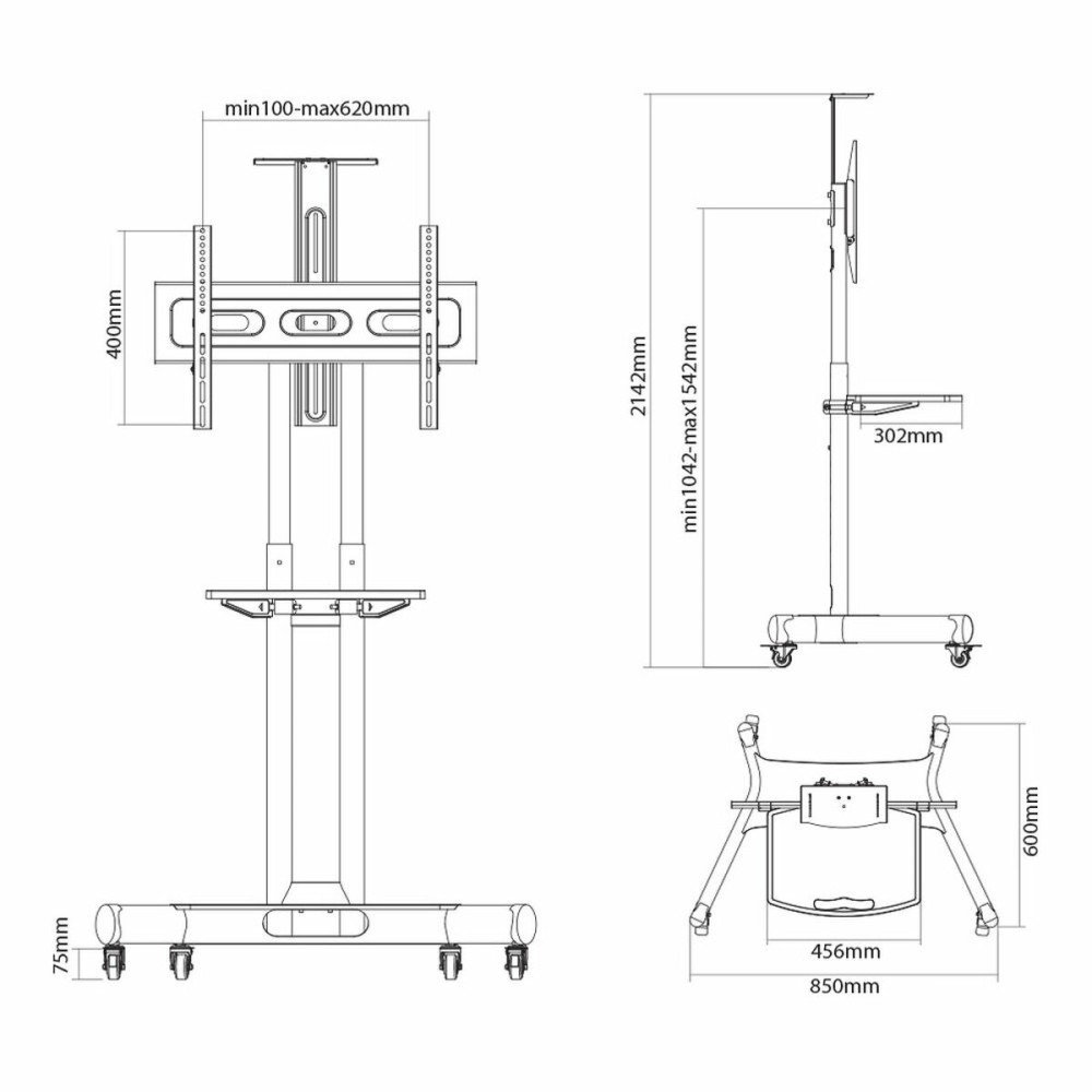 Einstellbare Unterstützung Neomounts NM-M1700BLACK 32" 75" Tragbar