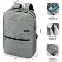 Rucksack for Laptop and Tablet with USB Output Subblim SUB-BP-3EAP001 Grey