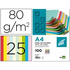 Papierwaren-Set Liderpapel PC62 Bunt 100 Blatt