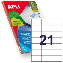 Adhesive labels Apli 1276 White 100 Sheets 70 x 42,4 mm