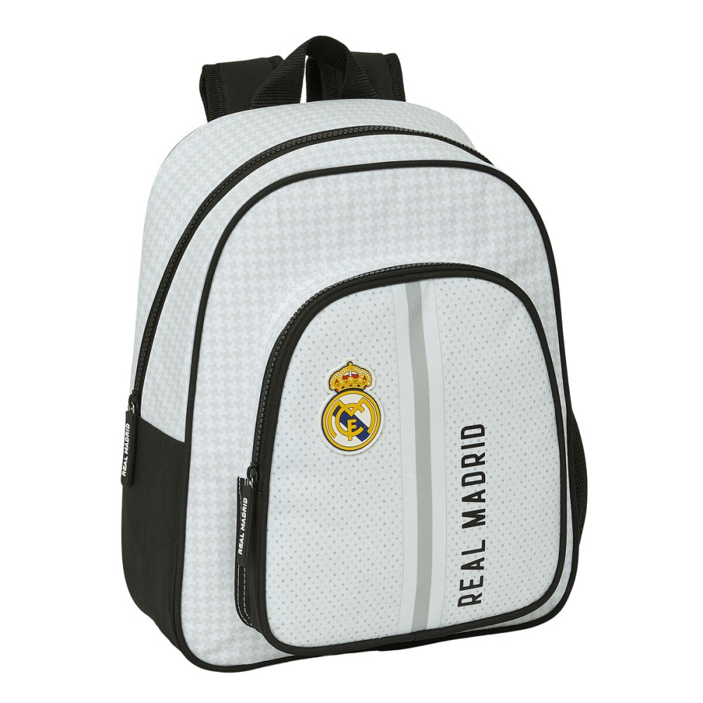 Schulrucksack Real Madrid C.F. 24/25 Weiß Grau 28 x 34 x 10 cm