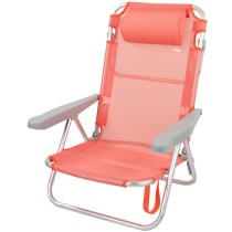 Chaise Pliante avec Repose-Tête Aktive Flamingo Corail 48 x 84 x 46 cm (2 Unités)