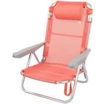 Folding Chair with Headrest Aktive Flamingo Coral 48 x 84 x 46 cm (2 Units)