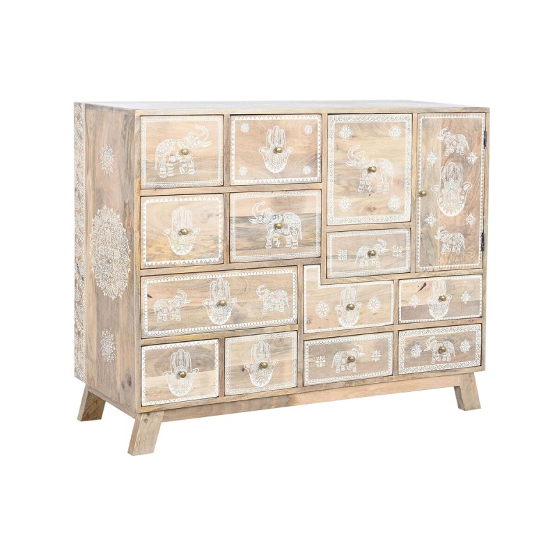 Caisson à Tiroirs DKD Home Decor Naturel Bois de manguier Bois MDF 112 x 36 x 89,5 cm