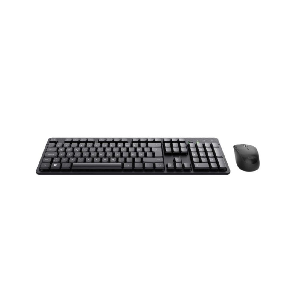 Tastatur mit Maus Trust 25356 Schwarz Qwerty Spanisch