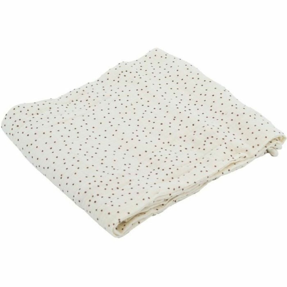 Mousseline Domiva Polka dots Blanc 100 x 100 cm