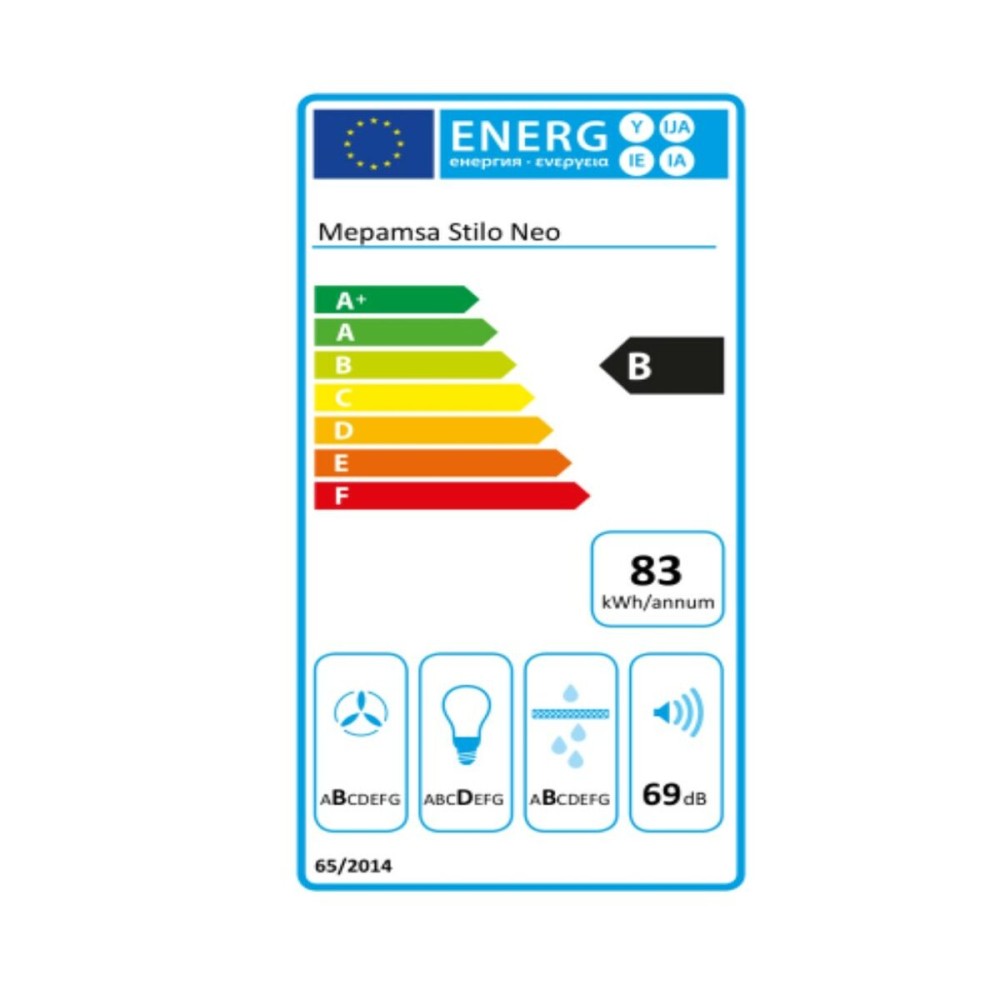 Conventional Hood Mepamsa Stilo Neo 90 cm 700 m³/h 53 dB B Steel