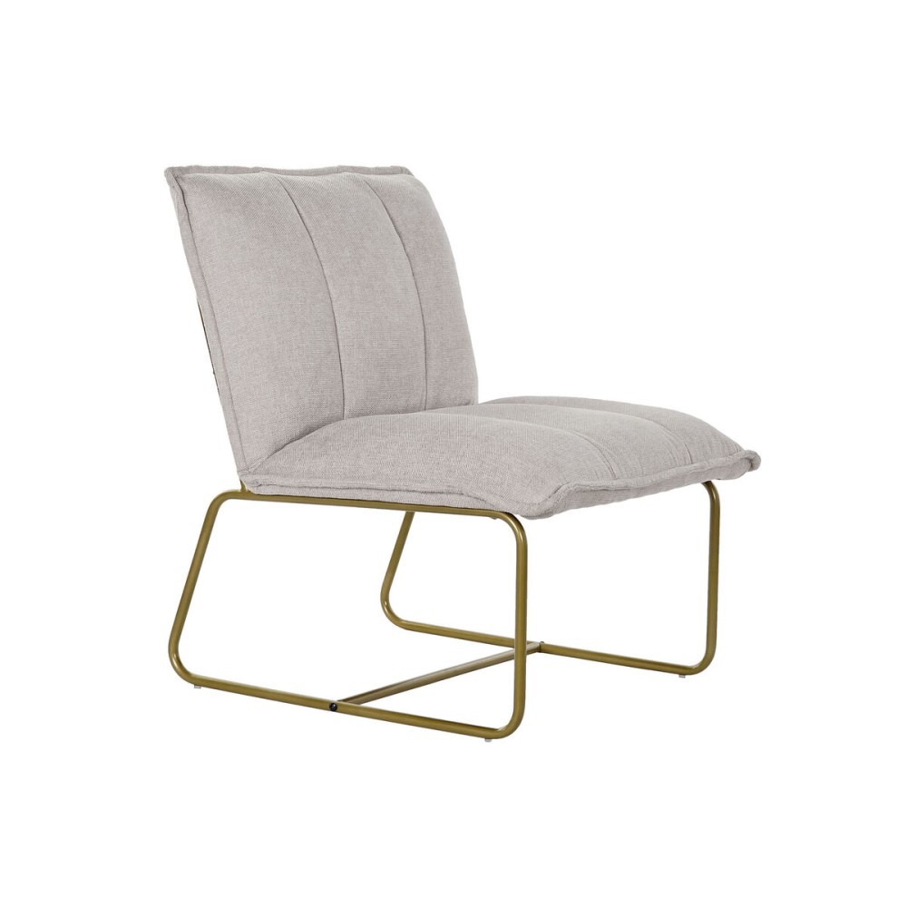 Armchair DKD Home Decor Beige Golden Metal Polyester (66 x 71 x 77 cm)