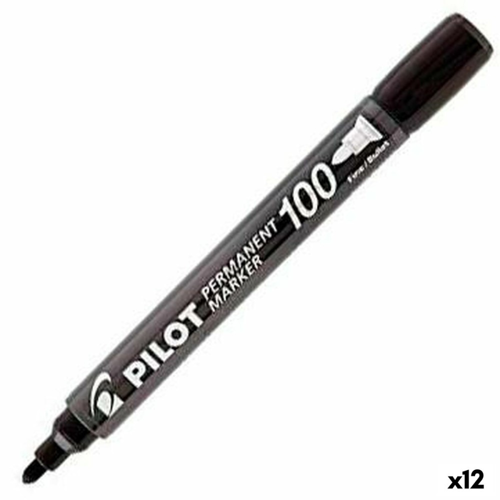 Permanent marker Pilot Sca-100 Black (12 Units)