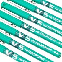 Liquid ink pen Pilot V-5 Hi-Tecpoint Green 0,3 mm (12 Units)