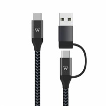 USB-Ladekabel Ewent EW9918 Schwarz 1 m (1 Stück)