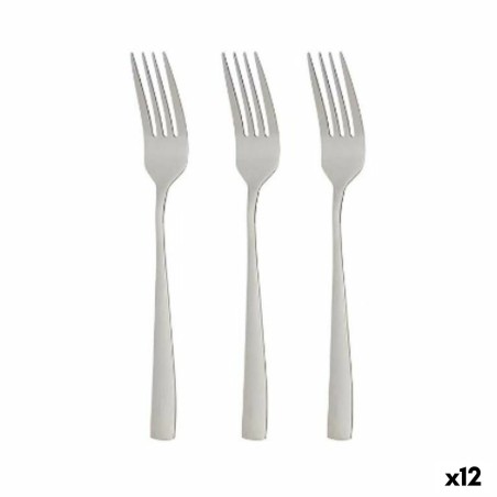 Gabel-Set Kinvara KT190017-2 Silberfarben Edelstahl 2,5 x 21,3 x 0,3 cm (12 Stück)