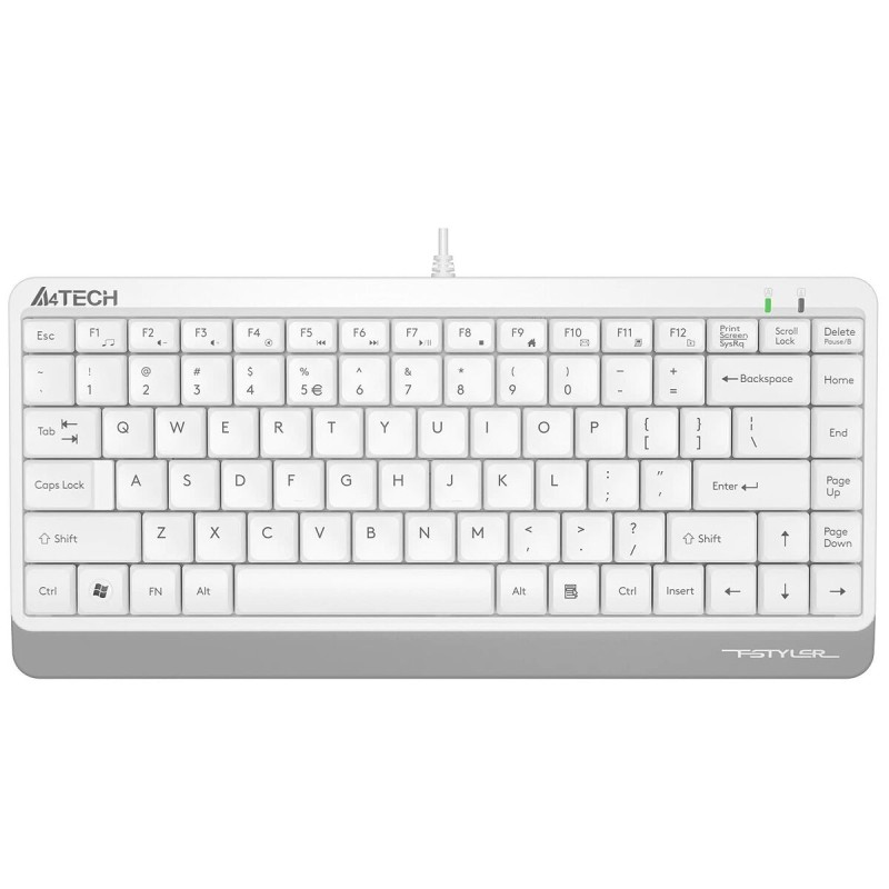 Clavier A4 Tech A4TKLA47119 QWERTY Blanc Anglais