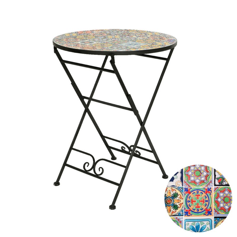 Ironwork Side Table Praha Circular Black Iron (Ø 60 cm)