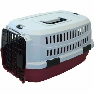 Cage de Transport MPETS Gris Bordeaux 48,3 x 32 x 25,4 cm