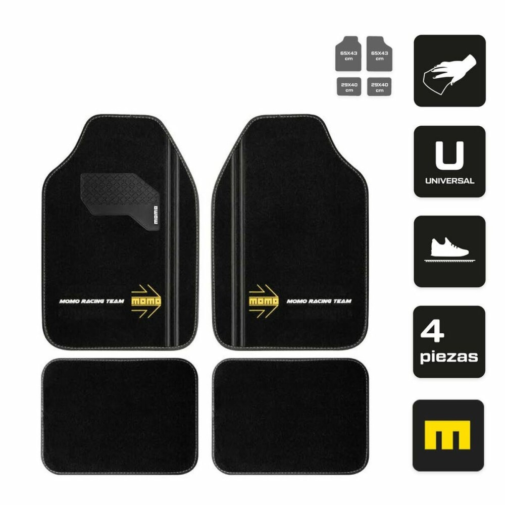 Car Floor Mat MOMO MomlCM4A8BK White/Black Universal