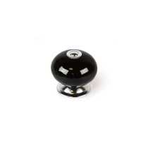 Doorknob Rei e517 Black Metal Ø 40 x 36 mm 4 Pieces