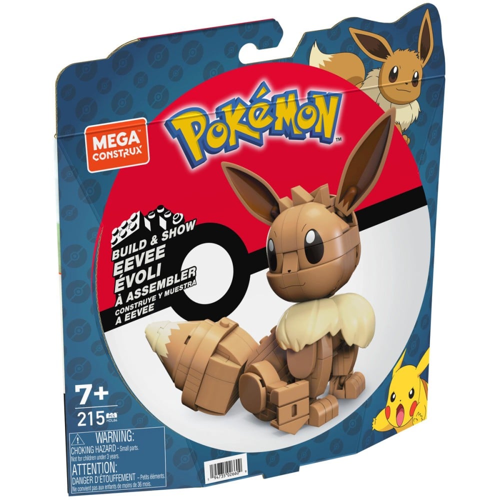 Personnage articulé Mega Construx  Eevee Medium + 7 Ans 215 Pièces