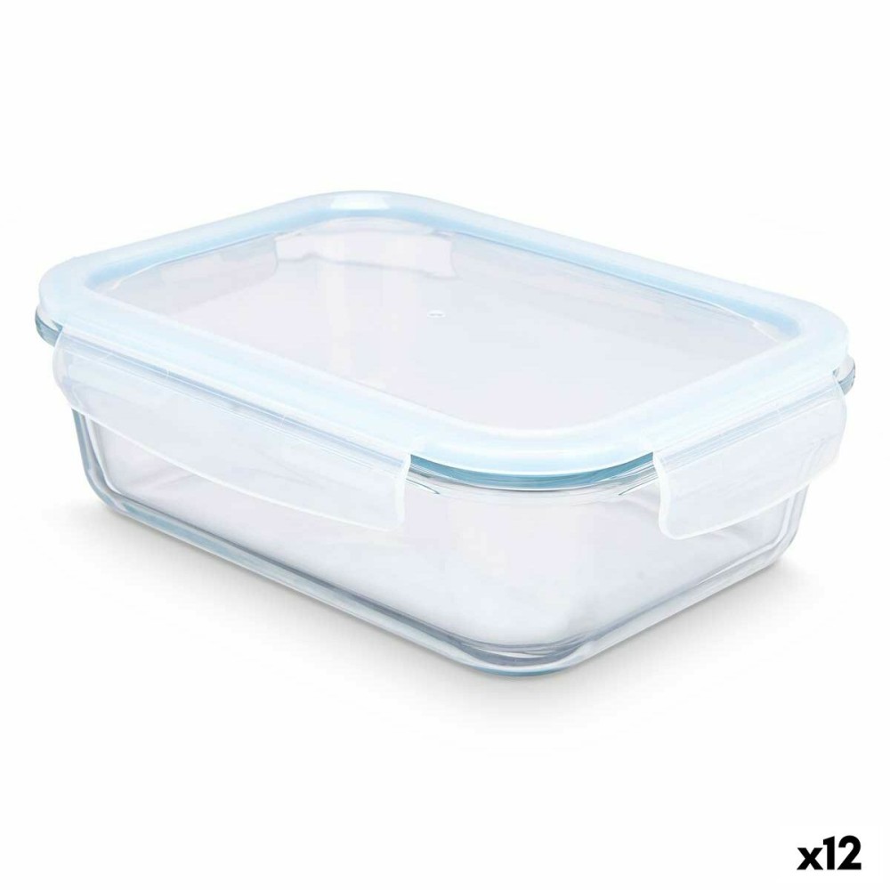 Lunch box Vivalto C2-1500K Transparent Silicone Borosilicate Glass 1,5 L 24,5 x 7,6 x 19 cm (12 Units)