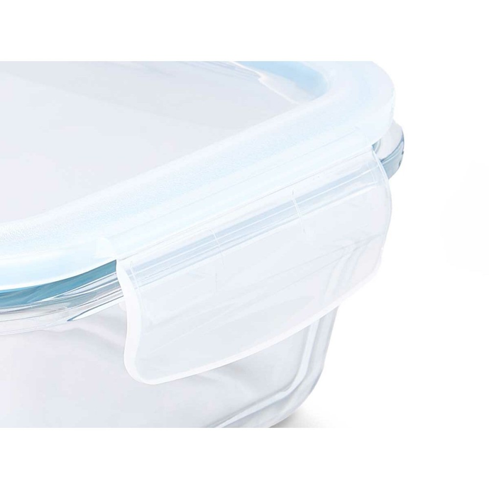 Boîte à lunch Vivalto C2-1500K Transparent Silicone Verre Borosilicaté 1,5 L 24,5 x 7,6 x 19 cm (12 Unités)