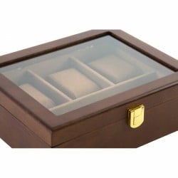 Box-Schmuckkästchen DKD Home Decor Braun Holz Kristall Holz MDF 21 x 18 x 8 cm