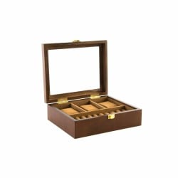 Box-Schmuckkästchen DKD Home Decor Braun Holz Kristall Holz MDF 21 x 18 x 8 cm