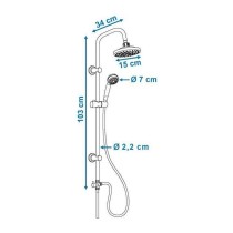 Colonne de douche Rousseau Sonora 3 Gris Acier inoxydable ABS Ø 15 cm