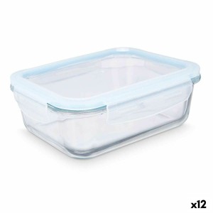 Lunchbox Vivalto 90549 Durchsichtig Silikon Borosilikatglas 1 L 22 x 7 x 16,5 cm (12 Stück)