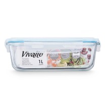 Lunchbox Vivalto 90549 Durchsichtig Silikon Borosilikatglas 1 L 22 x 7 x 16,5 cm (12 Stück)