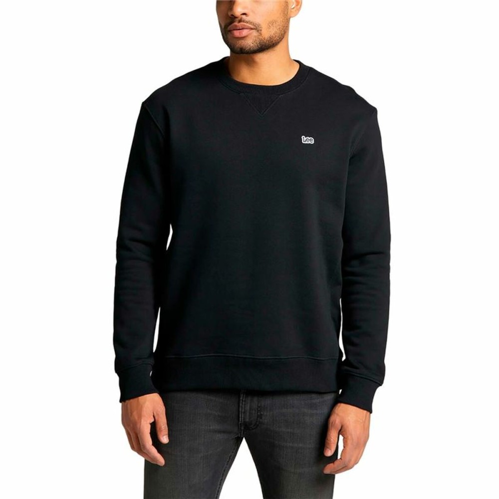 Herren Sweater ohne Kapuze Lee Plain Crew Schwarz