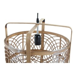 Suspension DKD Home Decor Noir Naturel Bambou Plastique 50 W 220 V 37 x 37 x 46 cm