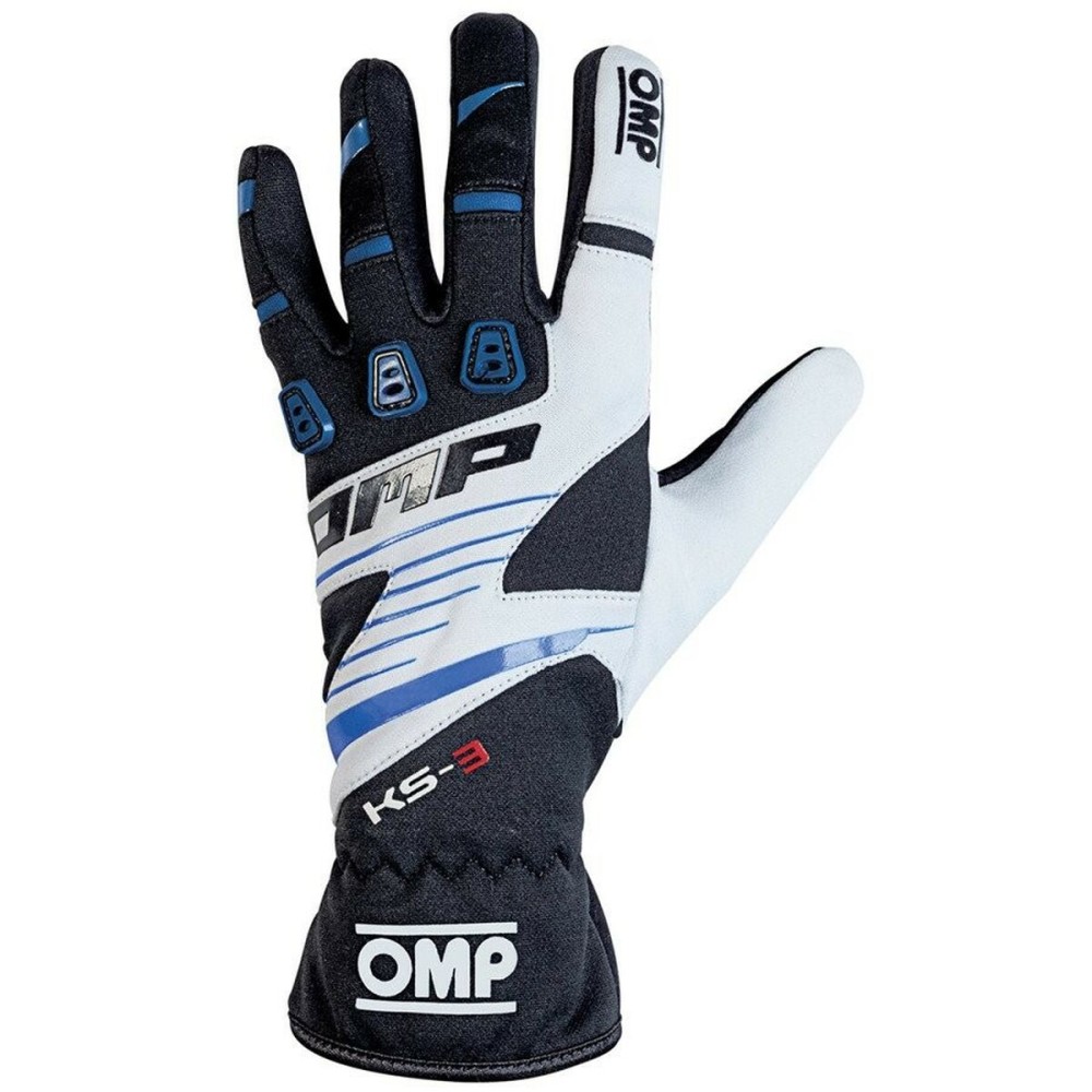 Gants de karting OMP KS-3 Bleu Blanc Noir XS