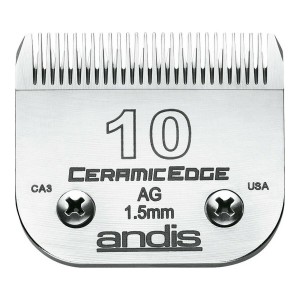 Lames Andis 10 Céramique Acier Chrome Chien