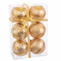 Weihnachtsbaumkugeln Gold Kunststoff Spirale 8 x 8 x 8 cm (6 Stück)