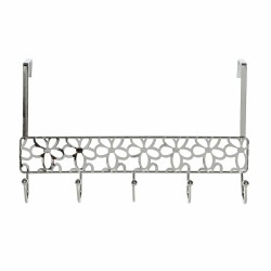 Door Coat Rack DKD Home Decor Silver Metal Plastic Flowers 32 x 10 x 19 cm