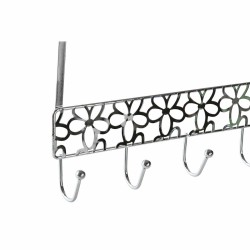 Door Coat Rack DKD Home Decor Silver Metal Plastic Flowers 32 x 10 x 19 cm