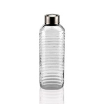 Wasserflasche Versa Durchsichtig Glas Aluminium 1 L 8,3 x 23,5 x 8,3 cm