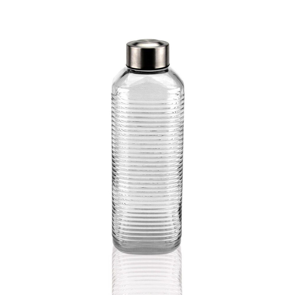 Wasserflasche Versa Durchsichtig Glas Aluminium 1 L 8,3 x 23,5 x 8,3 cm